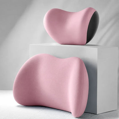 💯Car Neck & Lumbar Support Pillow Set – Memory Foam Headrest & Lower Back Cushion for Comfortable Driving