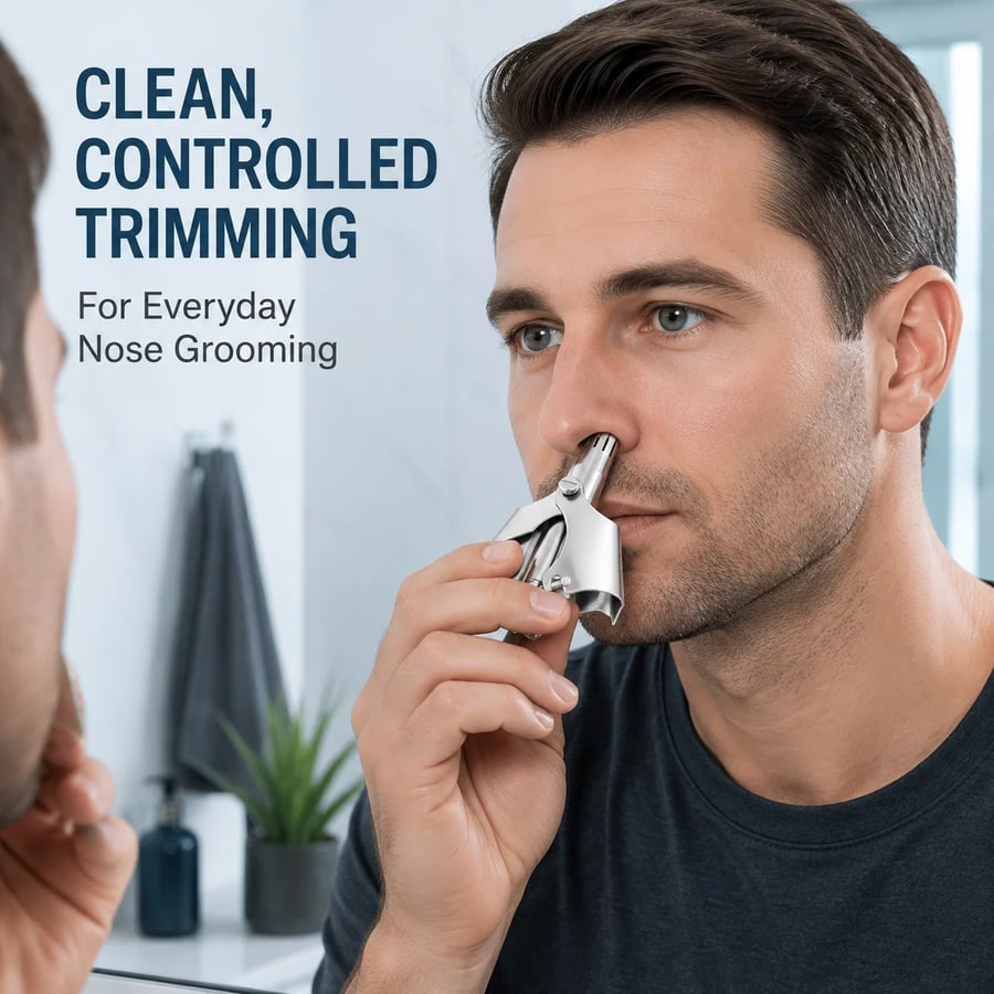 ✂️ Manual Nose Hair Trimmer – Stainless Steel Grooming Tool