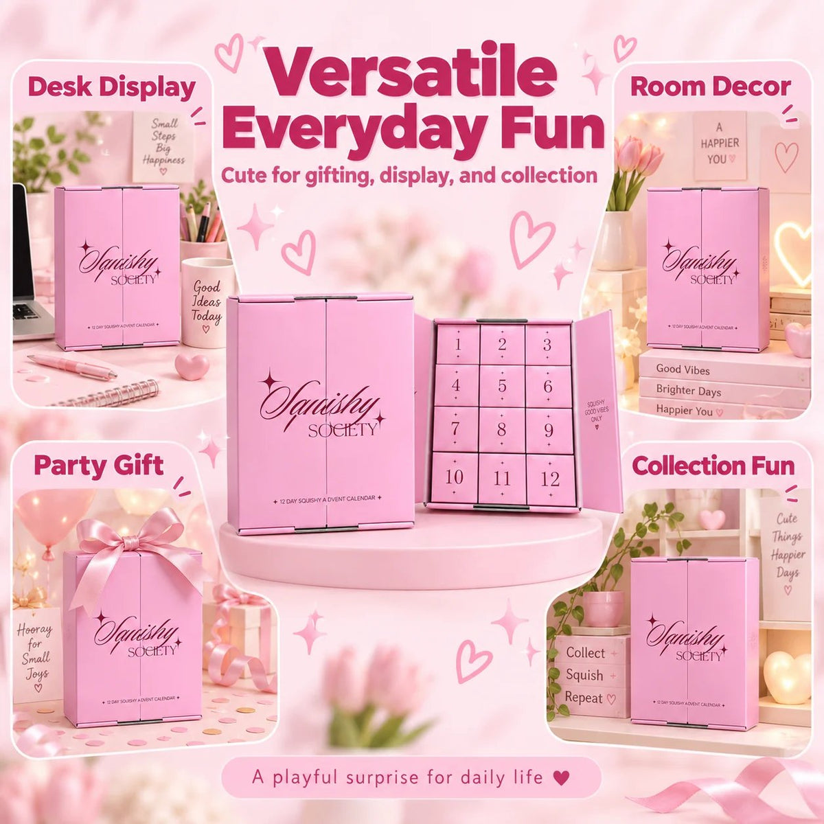 Pink Squishy Christmas Countdown 🎀 – 24 Days of Soft & Satisfying Surprises
