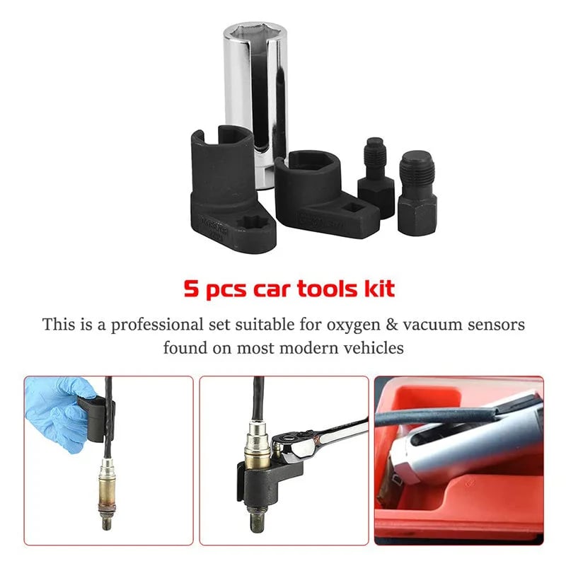 🔧 O2 Sensor Socket & Thread Chaser Kit – 5-Piece CR-V Steel Set for Fast, Damage-Free Sensor Removal 🚗✨