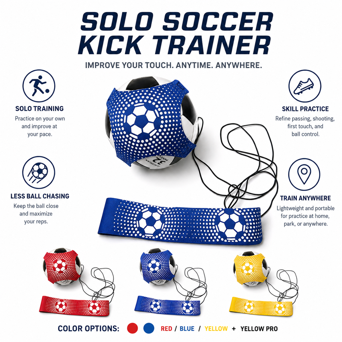 ⚽ Train Anywhere Solo Soccer Kick & Ball Control Trainer 🔥