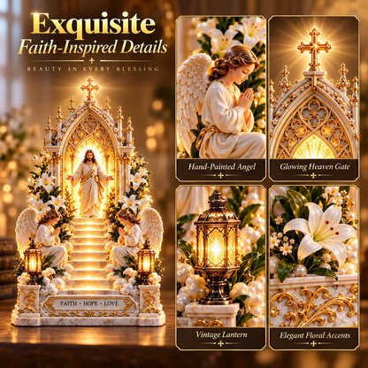 ✨ Heaven Opens™ – Step-by-Step Illuminated Jesus Stairway | Faith, Hope & Love