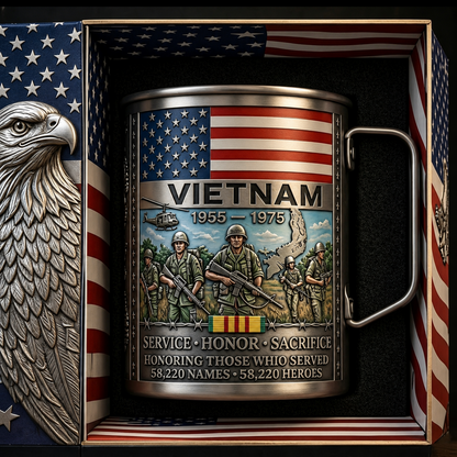 🔥LAST DAY 49% OFF 🎖️Vietnam Veteran Honor Coffee Mug – 1955-1975 Service Tribute