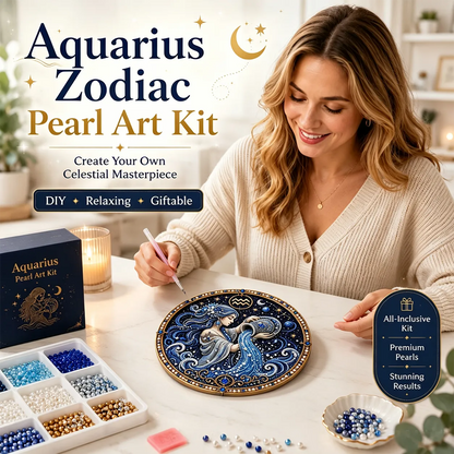 🔥49% OFF – ✨ Premium 3D Pearl 12 Zodiac Signs Art Kit | Luxury Flocked Canvas with Scratch-Resistant Non-Fading Pearl Beads DIY Handmade Astrology Decor ♈🌙💎