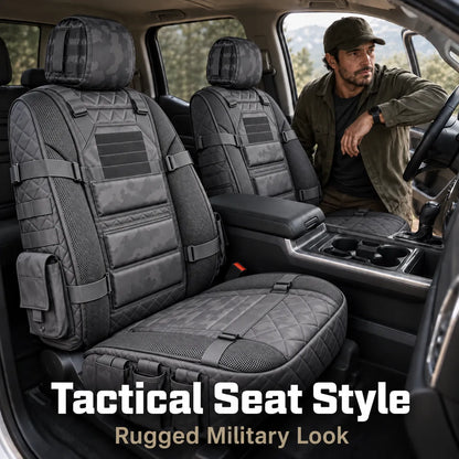 🎖️ Military‑Style Auto Seat Protectors｜Universal Fit Heavy‑Duty Cushion For Long‑Drive Vehicle Owners