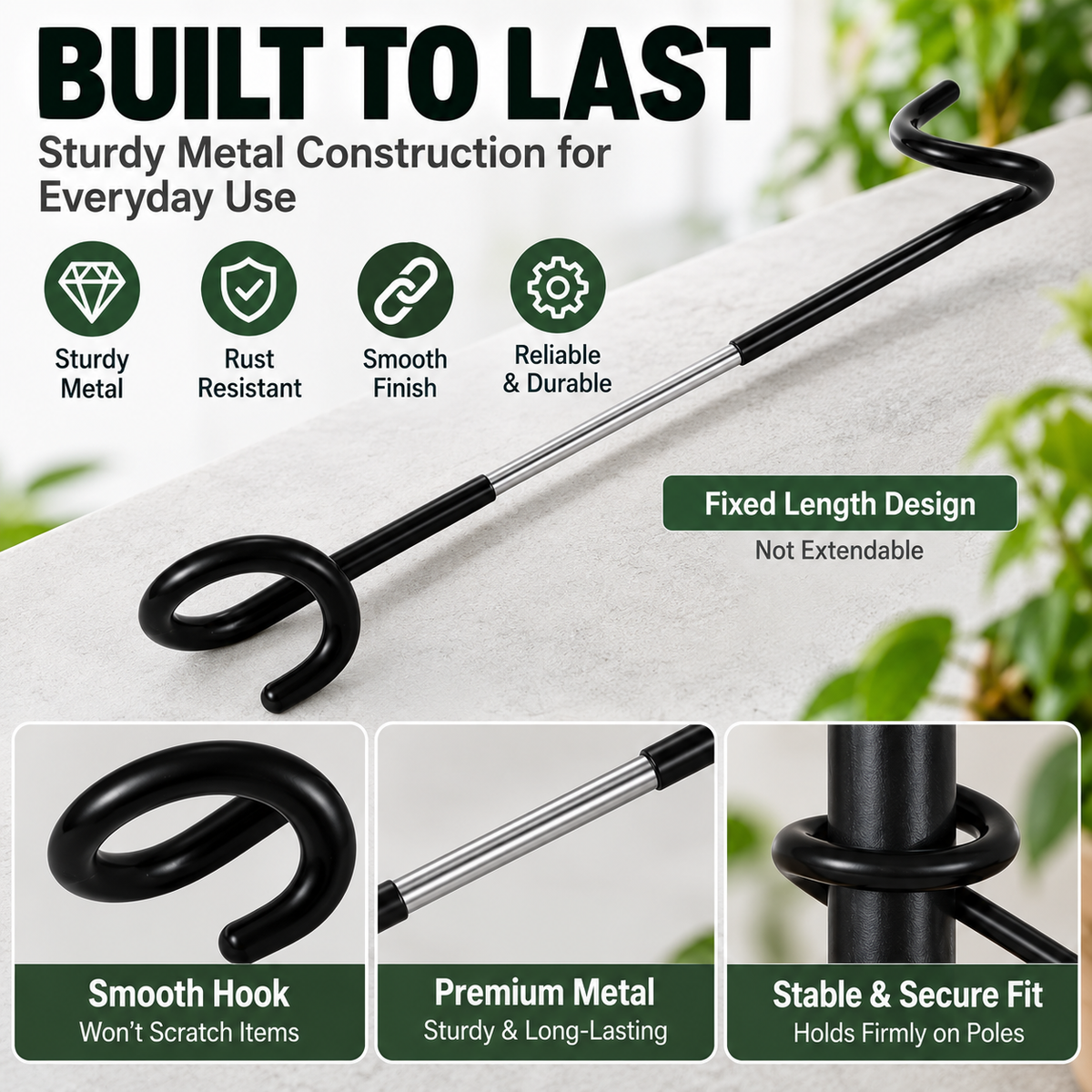 🌿 No-Drill Plant Pole Hanging Hook — Hang More Plants Without Tools