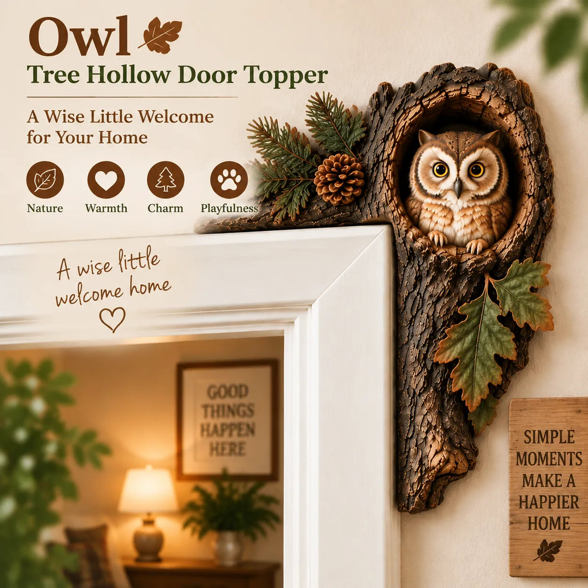 ⏰ 50% OFF TODAY – 🐿️ 3D Woodland Chipmunk Door Accent | Nature-Inspired Home Decor