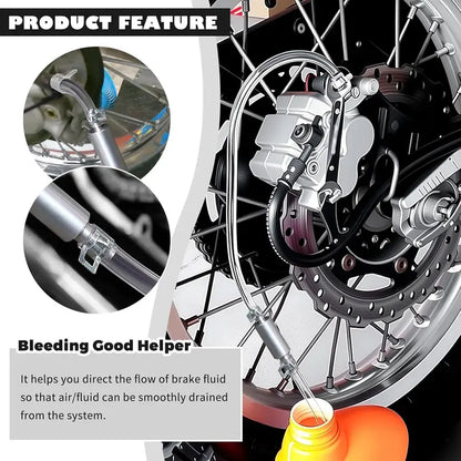 Car & Motorcycle Brake Bleeder Kit 🔧 – Aluminum Alloy Hose Tool Set