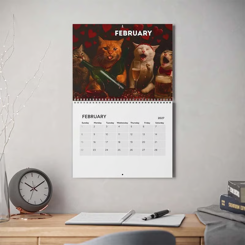 😼🍻 Drunk Cats 2027 Calendar – 12 Months of Feline Chaos & Bad Decisions