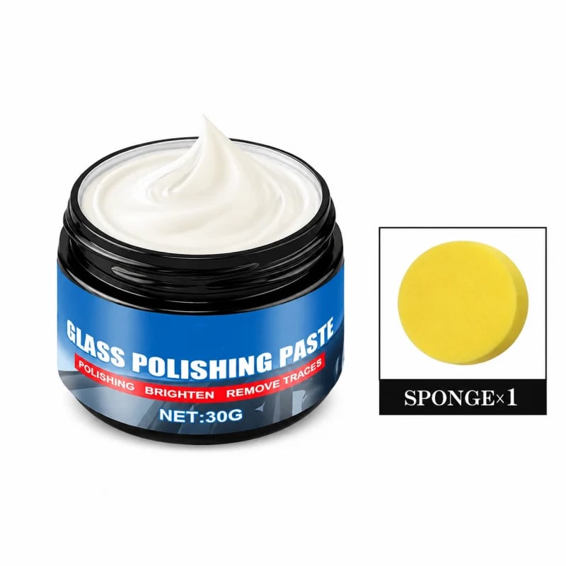 💯🔥50% OFF🔥 Car Glass Oil Film Remover – Eliminates Glare & Wiper Smears, Repels Rain, Works on All Glass – Sponge Included! 🚗