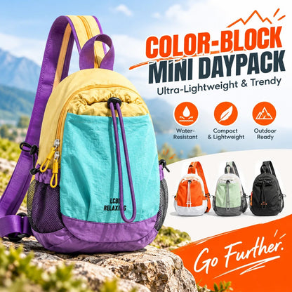 Lightweight Color-Block Mini Backpack 🎒 – Unisex Everyday Bag | Special Sale