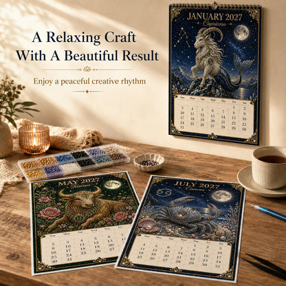 🌙💫 A Year Written in the Stars— Beginner-friendly DIY bead art calendar kit '12 Zodiac Signs 2027’💕