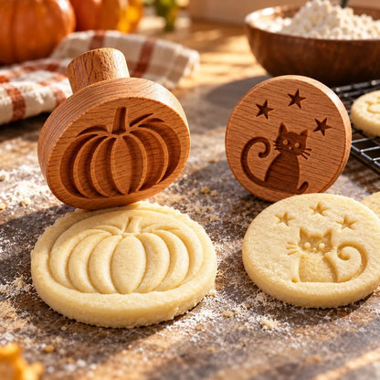 🎉Patterned Wood Cookie Embosser | Seasonal Party & Gift Cookie Prep