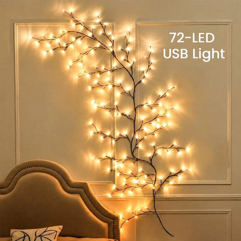 Flexible LED Branch Wall Lights ✨ – Remote-Controlled Glow for Seasonal Decorating