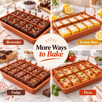 18-Cavity Brownie Pan 🍫 – Nonstick Steel with Removable Dividers