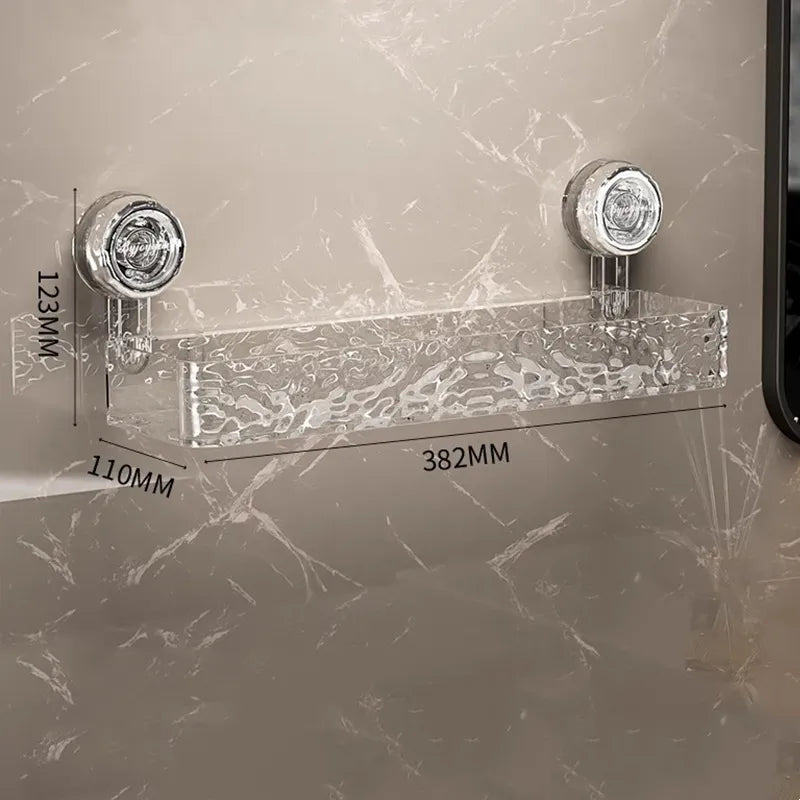Clear Suction Cup Storage Holder ✨ – Rectangular Corrugated Organizer