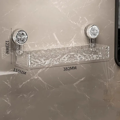 Clear Suction Cup Storage Holder ✨ – Rectangular Corrugated Organizer