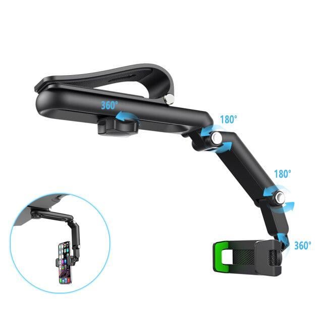 🚗 Universal Car Phone Holder for Sun Visor, 360° Rotating, Retractable & Anti-Slip Secure Mount