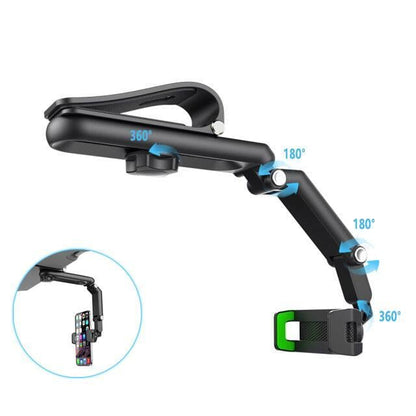 🚗 Universal Car Phone Holder for Sun Visor, 360° Rotating, Retractable & Anti-Slip Secure Mount