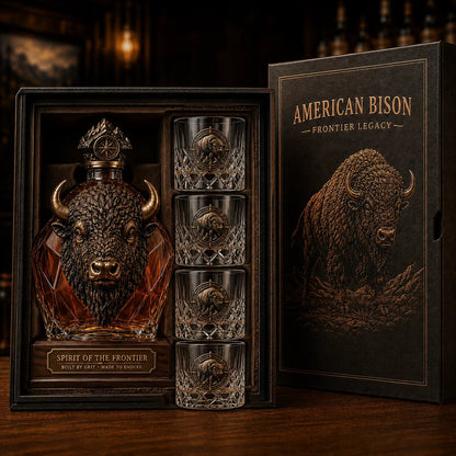 🦬🎁American Bison Frontier Legacy Whiskey Decanter Set