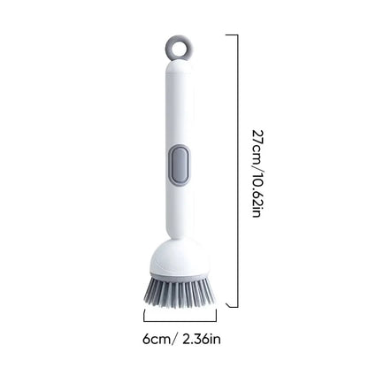 🧽✨ 6-Angle Soap Dispensing Brush – Scrub Smarter with Built-In Soap Control