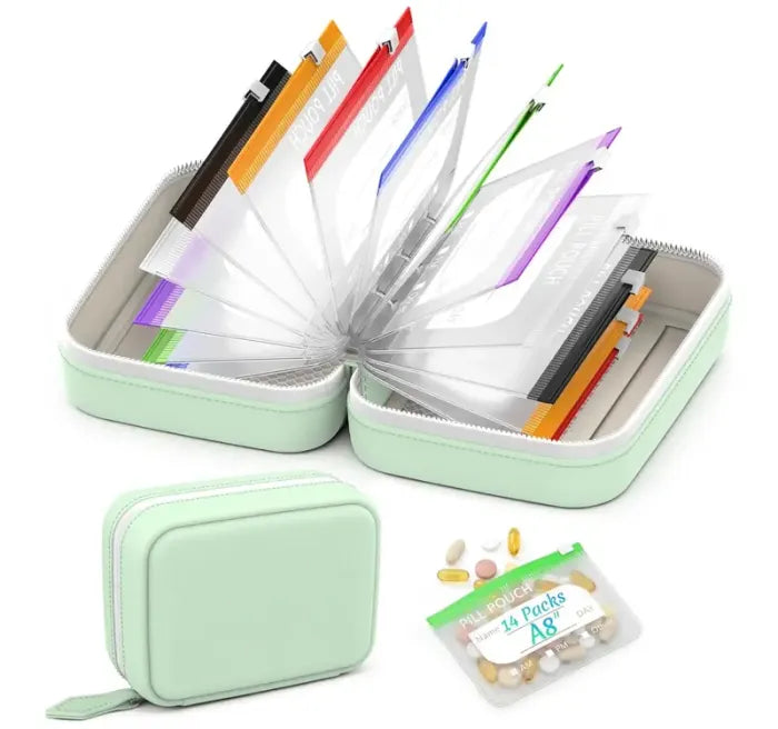 💊 A8 Waterproof Pill Organizer – Crush-Resistant 7–14 Day Storage Pouch