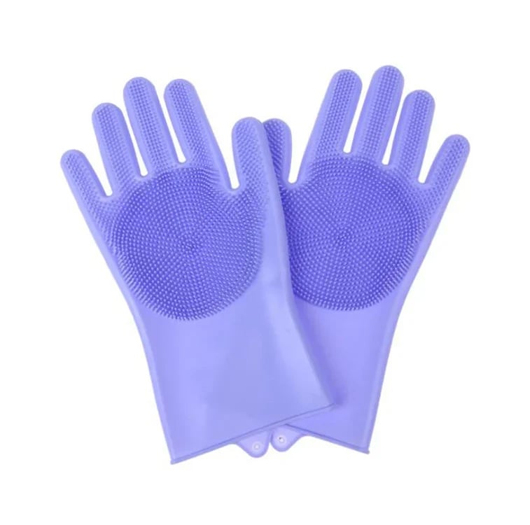 🧤 Silicone Scrubbing Gloves – Multipurpose Cleaning for Dishes & Pet Care