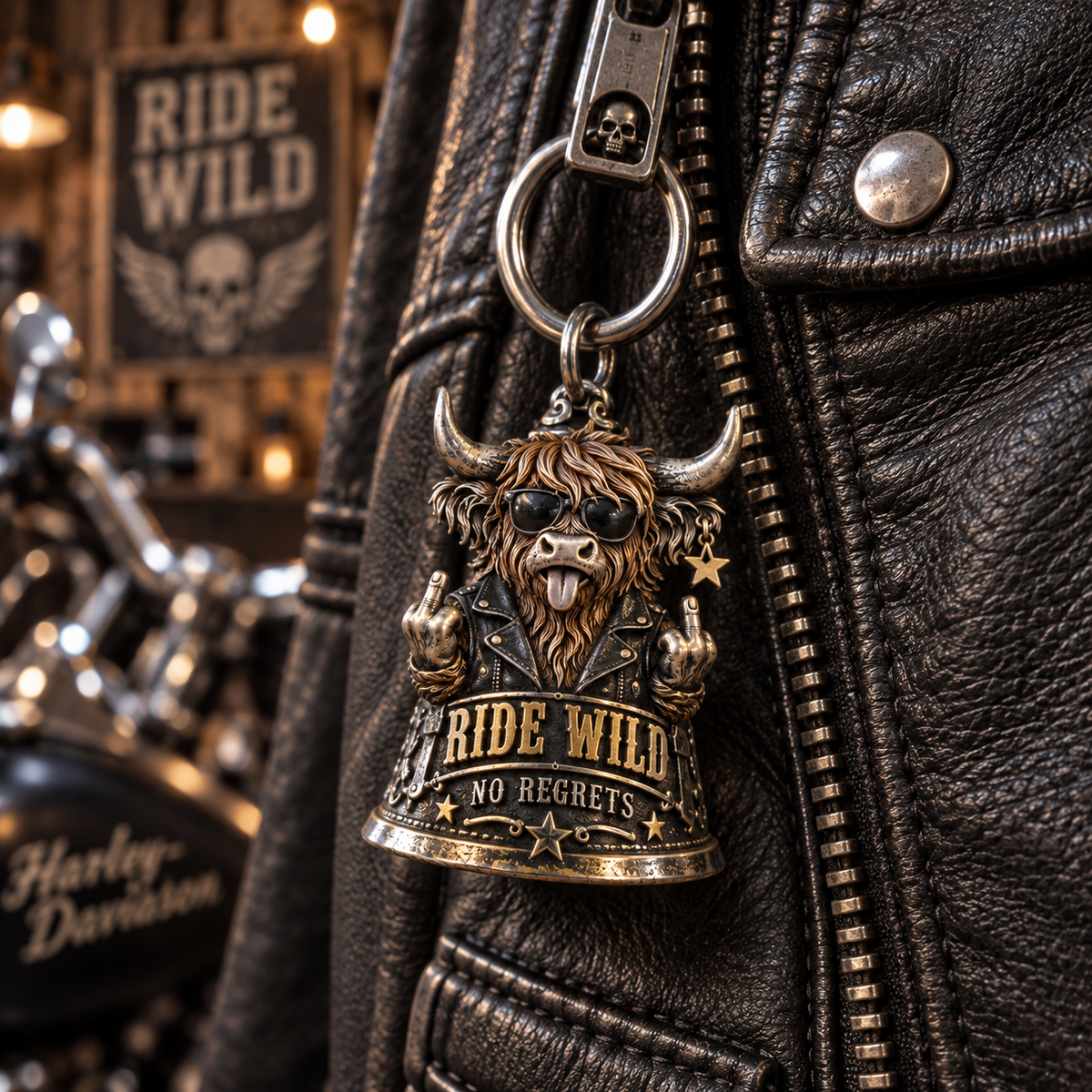 🏍️ Funny Motorcycle Biker Bell – Crazy Rider Gift for Him 🔔