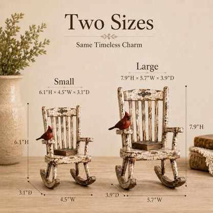 Rustic Cardinal Rocking Chair Decor