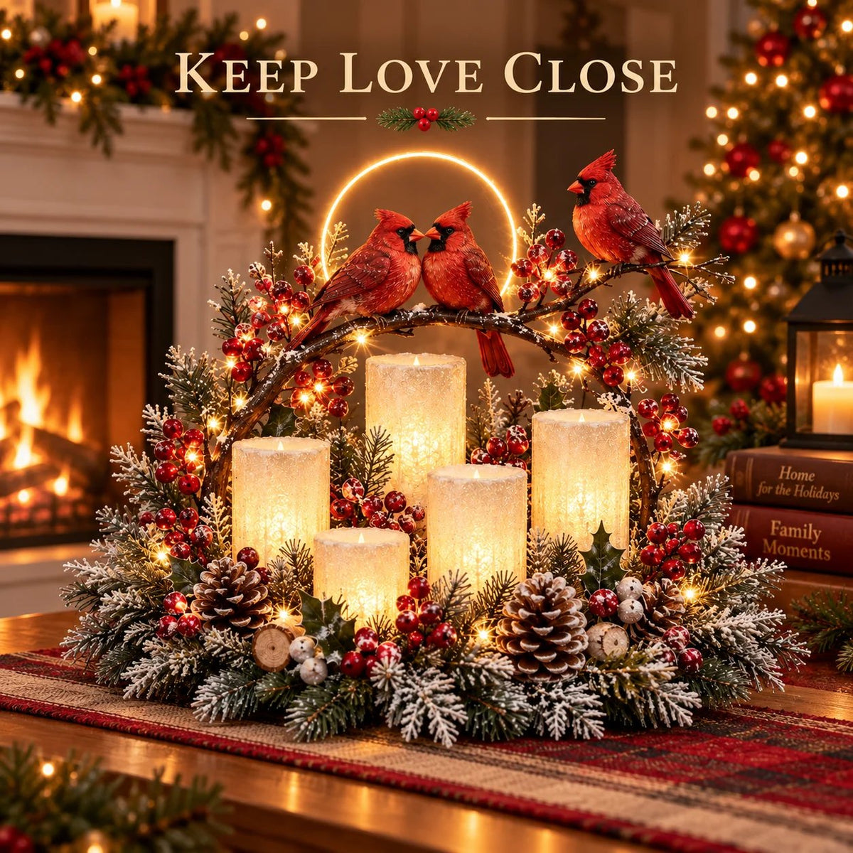 🎄 Glödande juldekoration med varmt, flamlöst ljus ✨🕯️