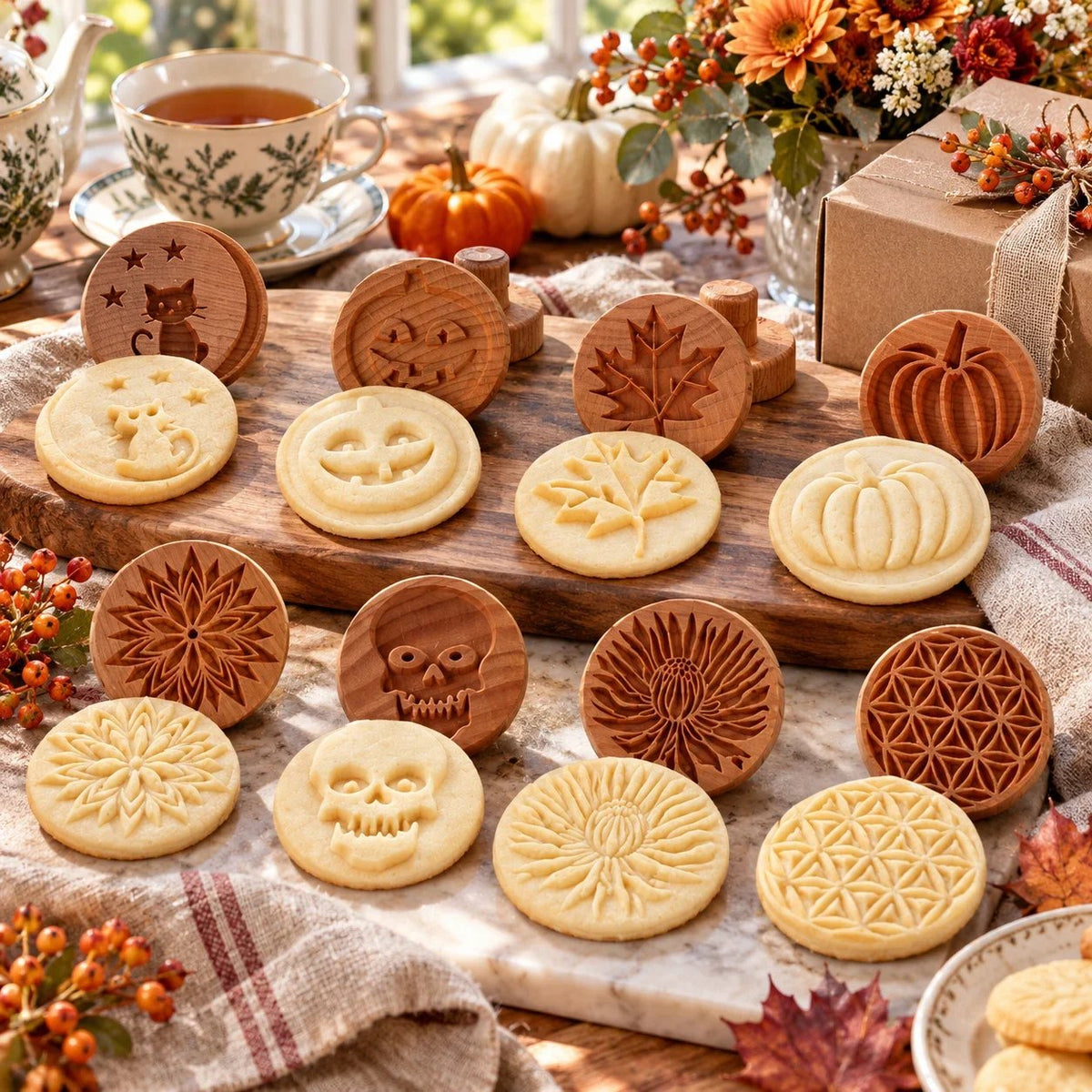 🎉Patterned Wood Cookie Embosser | Seasonal Party & Gift Cookie Prep