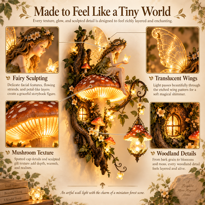 ⏰ Limited Stock 50% OFF 🍄 Fairywood Mushroom Wall Light – Cozy Woodland Glow