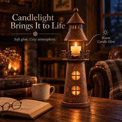 🕯️ Vintage Lighthouse Candle Lantern-Bring the Warm Glow of an Old Lighthouse Home