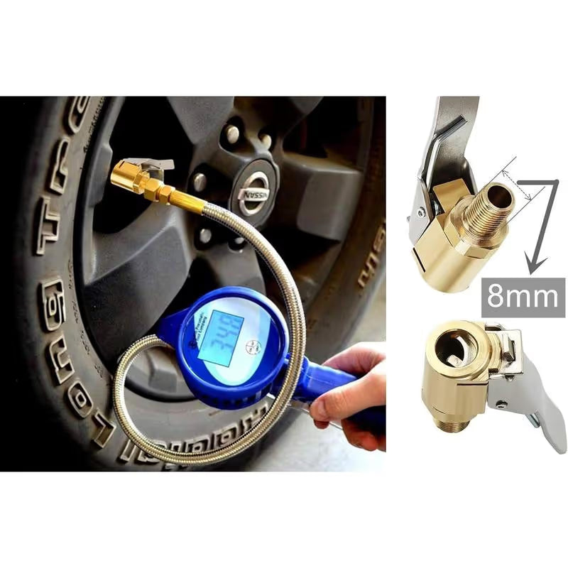 🚗 Lock-On Tire Air Chuck Adapter – Leak-Resistant Inflator Connector for Air Compressors & Pumps 🔧