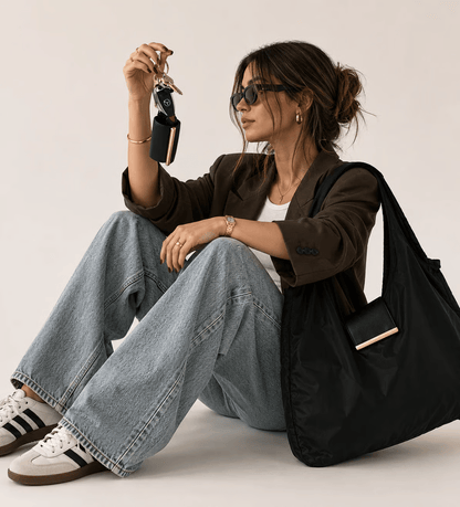 🖤 Varelli Convertible Vegan Leather Tote with Detachable Charm – Black