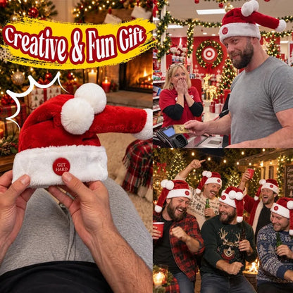 🎅 Animated Naughty Santa Hat – Moving Christmas Headwear for Holiday Parties