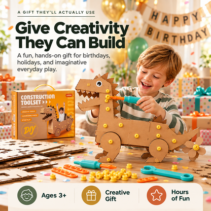 🛠️✨ Kids Cardboard DIY Building Kit 🚀🦖 | Creative STEM Construction Toy 🧠🎨 | Screen-Free Learning & Endless Building Fun 🎁🌟 Ages 3+