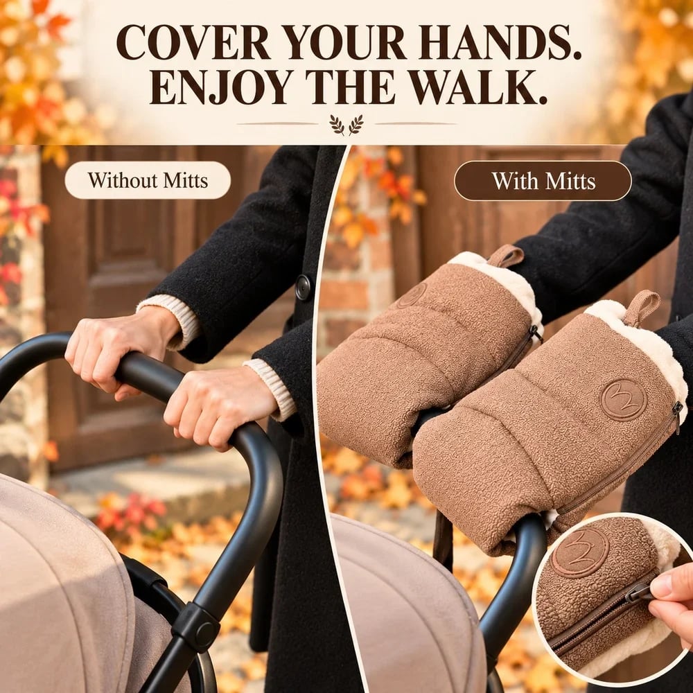 Cozy Stroller Hand Warmers 🧤 – Comfortable Handlebar Mitts for Cold Days