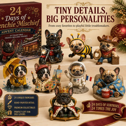 💯 🐶 24-Day French Bulldog Christmas Advent Calendar | 24 Unique Collectible Frenchie Characters with Different Outfits, Personalities & Daily Holiday Surprises 🎄✨