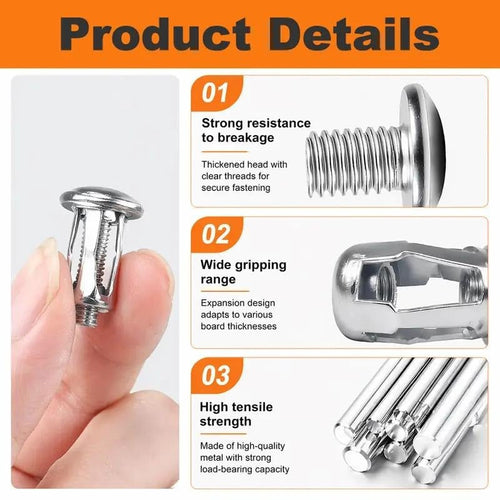 🔩 30/90-Piece Button Rivet Locking Nut Kit – Secure Snap Fastener Set