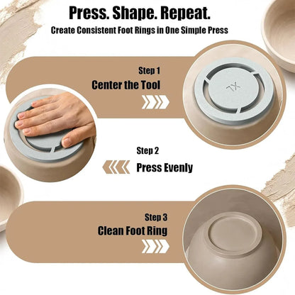 Clay Foot-Ring Trimming Kit 🏺 – 5-Piece Pottery Shaping Tool Set