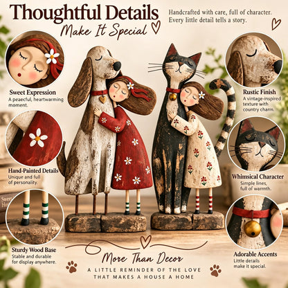 ❤️Some Friendships Don’t Need Words™ – Girl & Pet Hugging Figurine
