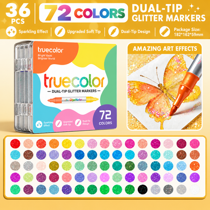 🎉🎁Magic Glitter Outline Markers✨Double-Ended Dual-Color Art Pens