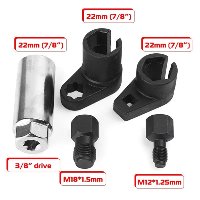 🔧 O2 Sensor Socket & Thread Chaser Kit – 5-Piece CR-V Steel Set for Fast, Damage-Free Sensor Removal 🚗✨