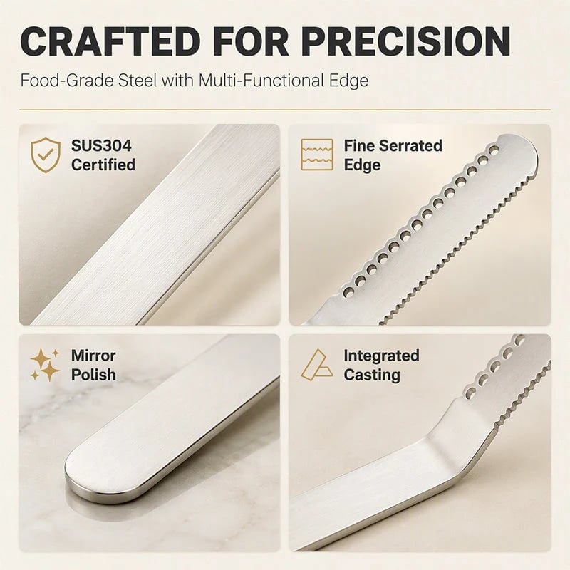 Professional 304 Stainless Steel 3-in-1 Butter Knife and Spreader