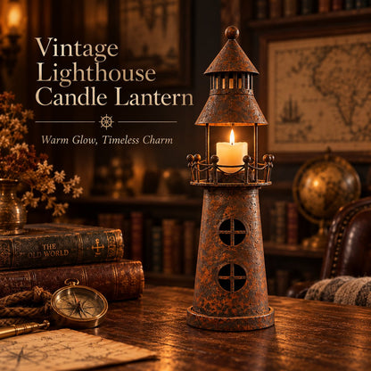 🕯️ Vintage Lighthouse Candle Lantern-Bring the Warm Glow of an Old Lighthouse Home