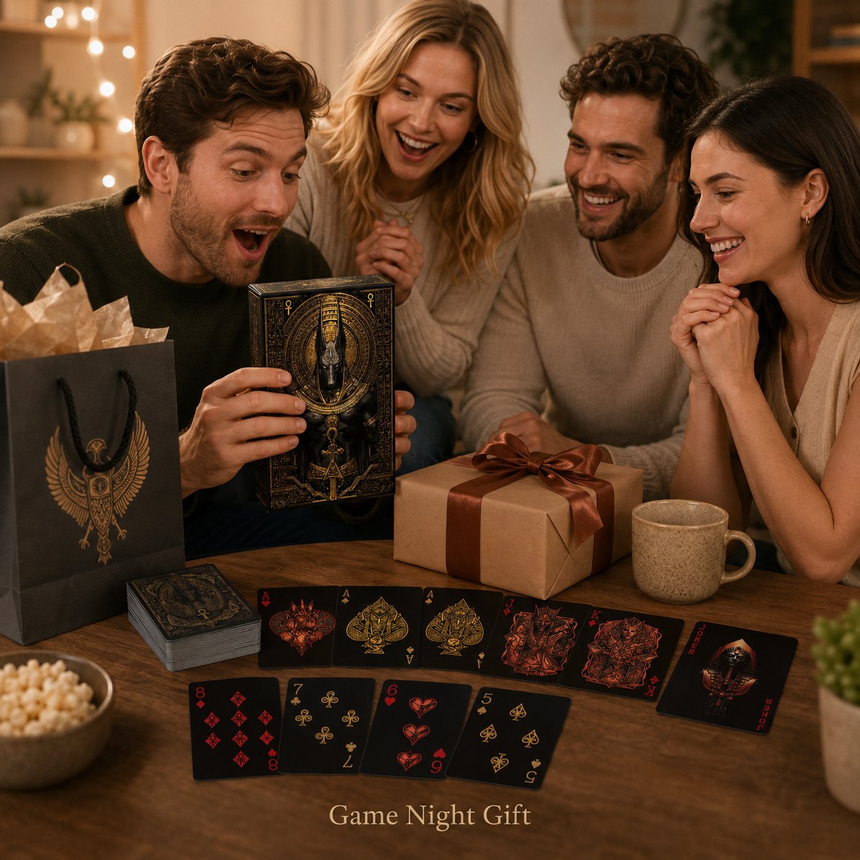 🃏 Black‑Gold Egyptian Themed Playing Cards