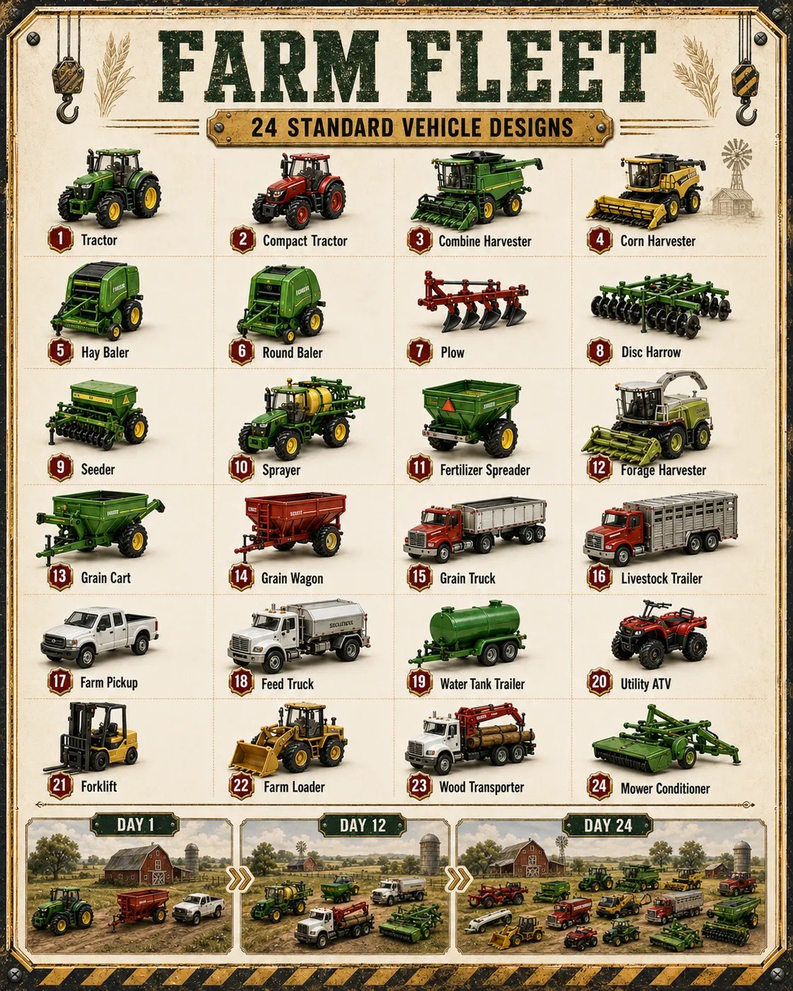 Farm Fleet Advent Calendar with 24 different vehicle surprises