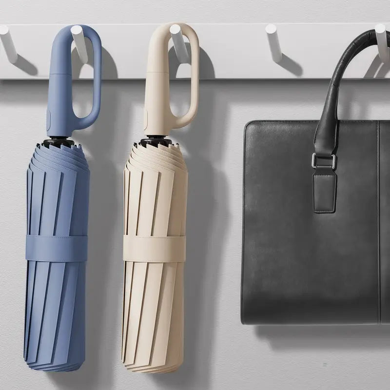 StormReady Compact Auto-Fold Umbrella ☔ Windproof, Water-Repellent Design with Clip-On Loop
