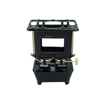 🏕️ Portable Cast Iron Camping Stove – Outdoor Cooker with Viewing Windows